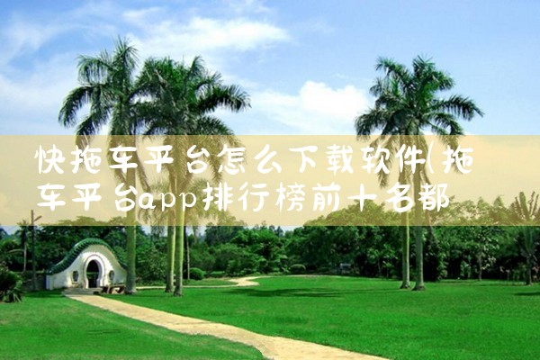 快拖车平台怎么下载软件|男娘日记
